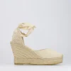 Espadrilla zeppa 8 cm beige camoscio