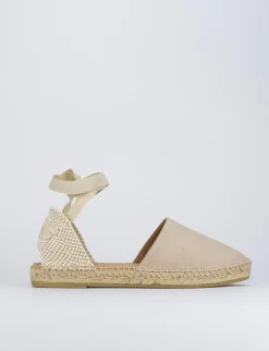 Espadrilla zeppa 2 cm beige camoscio