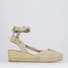 Espadrilla zeppa 3 cm beige camoscio