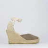 Espadrilla zeppa 8 cm beige camoscio