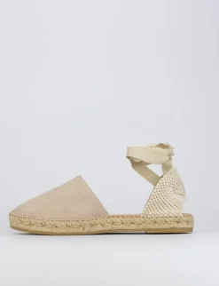 Espadrilla zeppa 2 cm beige camoscio