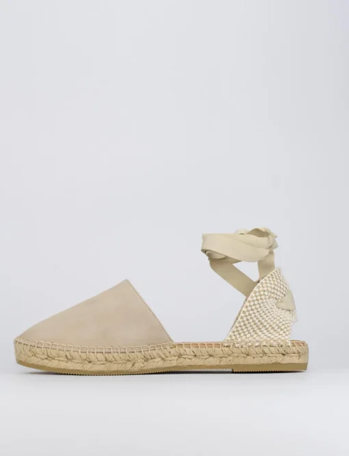 Espadrilla zeppa 2 cm beige camoscio