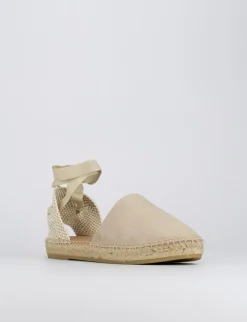 Espadrilla zeppa 2 cm beige camoscio