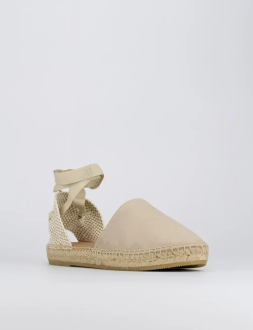 Espadrilla zeppa 2 cm beige camoscio