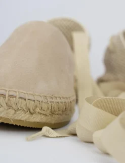 Espadrilla zeppa 2 cm beige camoscio