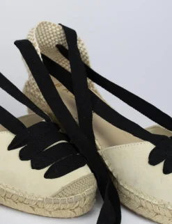 Espadrilla zeppa 8 cm beige camoscio