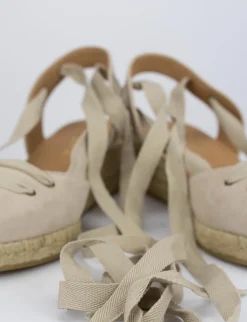 Espadrilla zeppa 3 cm beige camoscio