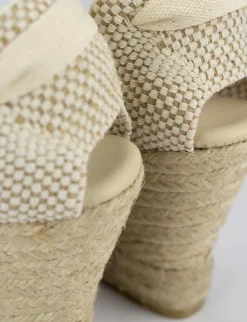 Espadrilla zeppa 8 cm beige camoscio
