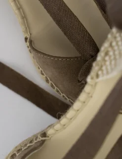Espadrilla zeppa 8 cm beige camoscio