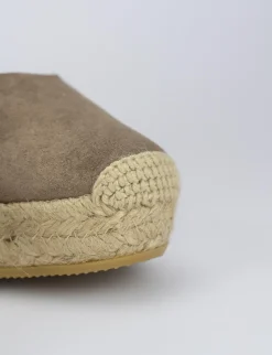 Espadrilla zeppa 8 cm beige camoscio