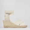 Espadrilla zeppa 6 cm bianco tessuto