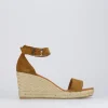 Espadrilla zeppa 8 cm marrone camoscio