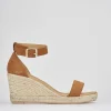 Espadrilla zeppa 8 cm marrone camoscio