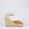 Espadrilla zeppa 8 cm marrone camoscio