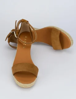 Espadrilla zeppa 8 cm marrone camoscio