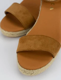 Espadrilla zeppa 8 cm marrone camoscio