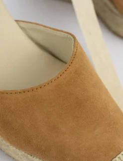 Espadrilla zeppa 8 cm marrone camoscio