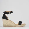 Espadrilla zeppa 8 cm nero camoscio