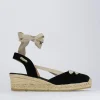 Espadrilla zeppa 3 cm nero camoscio