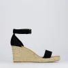 Espadrilla zeppa 8 cm nero camoscio