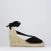 Espadrilla zeppa 8 cm nero camoscio