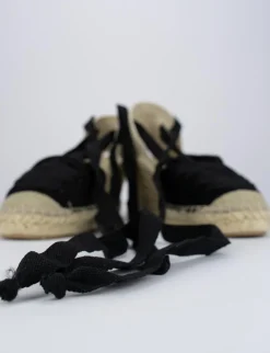 Espadrilla zeppa 8 cm nero camoscio