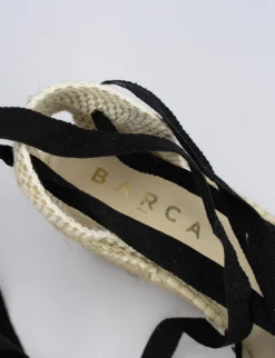 Espadrilla zeppa 8 cm nero camoscio