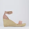 Espadrilla zeppa 8 cm rosa camoscio