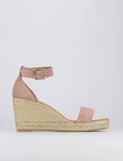 Espadrilla zeppa 8 cm rosa camoscio
