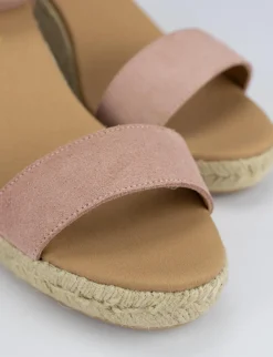 Espadrilla zeppa 8 cm rosa camoscio