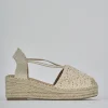 Espadrillas tacco 6cm cam. sosten beige