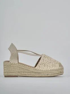 Espadrillas tacco 6cm cam. sosten beige