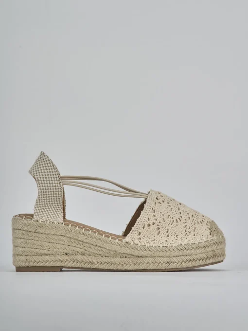 Espadrillas tacco 6cm cam. sosten beige