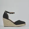 Espadrillas tacco 9cm cam. sosten nero