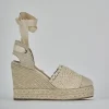 Espadrillas tacco 11cm cam. sosten beige