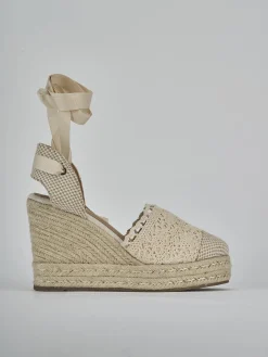 Espadrillas tacco 11cm cam. sosten beige