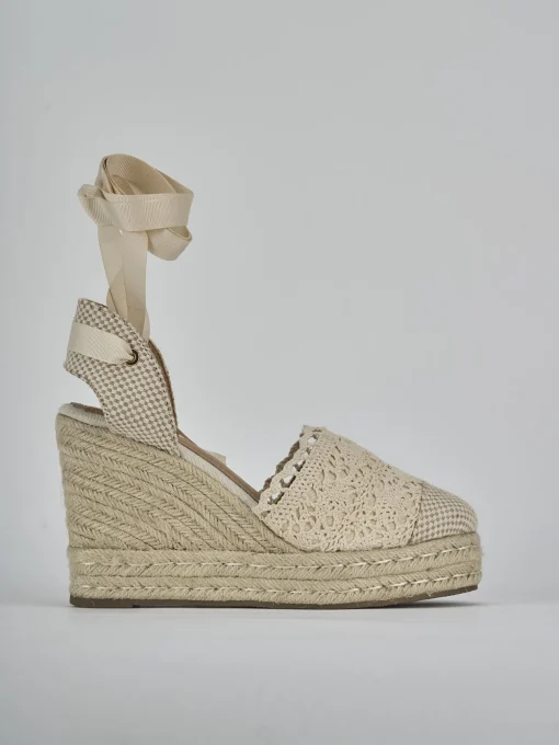 Espadrillas tacco 11cm cam. sosten beige