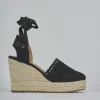 Espadrillas tacco 11cm cam. sosten nero