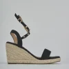 Espadrillas tacco 9cm cam. sosten nero