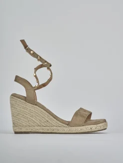 Espadrillas tacco 8cm cam. sosten beige
