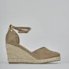 Espadrillas tacco 9cm cam. sosten beige