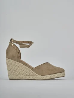 Espadrillas tacco 9cm cam. sosten beige
