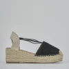 Espadrillas tacco 6cm cam. sosten nero