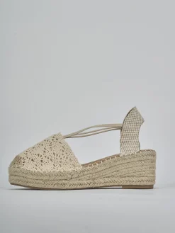 Espadrillas tacco 6cm cam. sosten beige