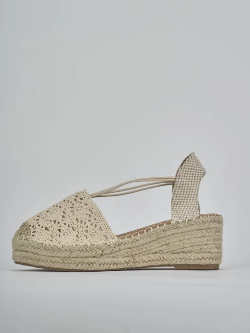 Espadrillas tacco 6cm cam. sosten beige