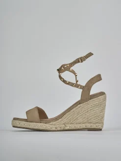 Espadrillas tacco 8cm cam. sosten beige