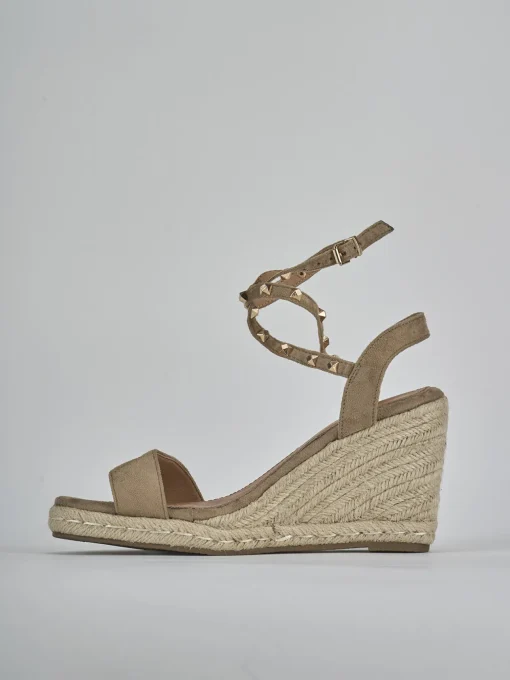 Espadrillas tacco 8cm cam. sosten beige