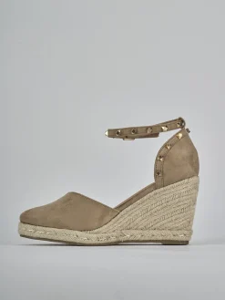 Espadrillas tacco 9cm cam. sosten beige