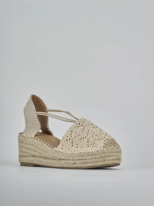 Espadrillas tacco 6cm cam. sosten beige