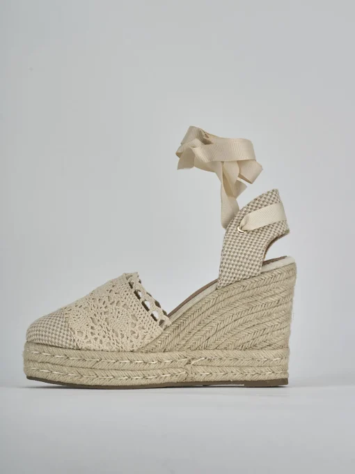 Espadrillas tacco 11cm cam. sosten beige